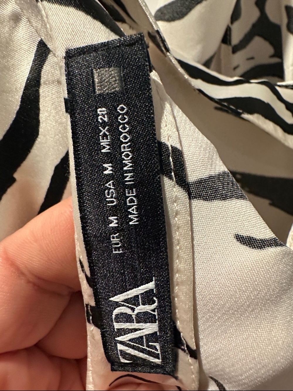 Zara Black & White Zebra Print Spaghetti Strap Mini Dress - Picture 11 of 14